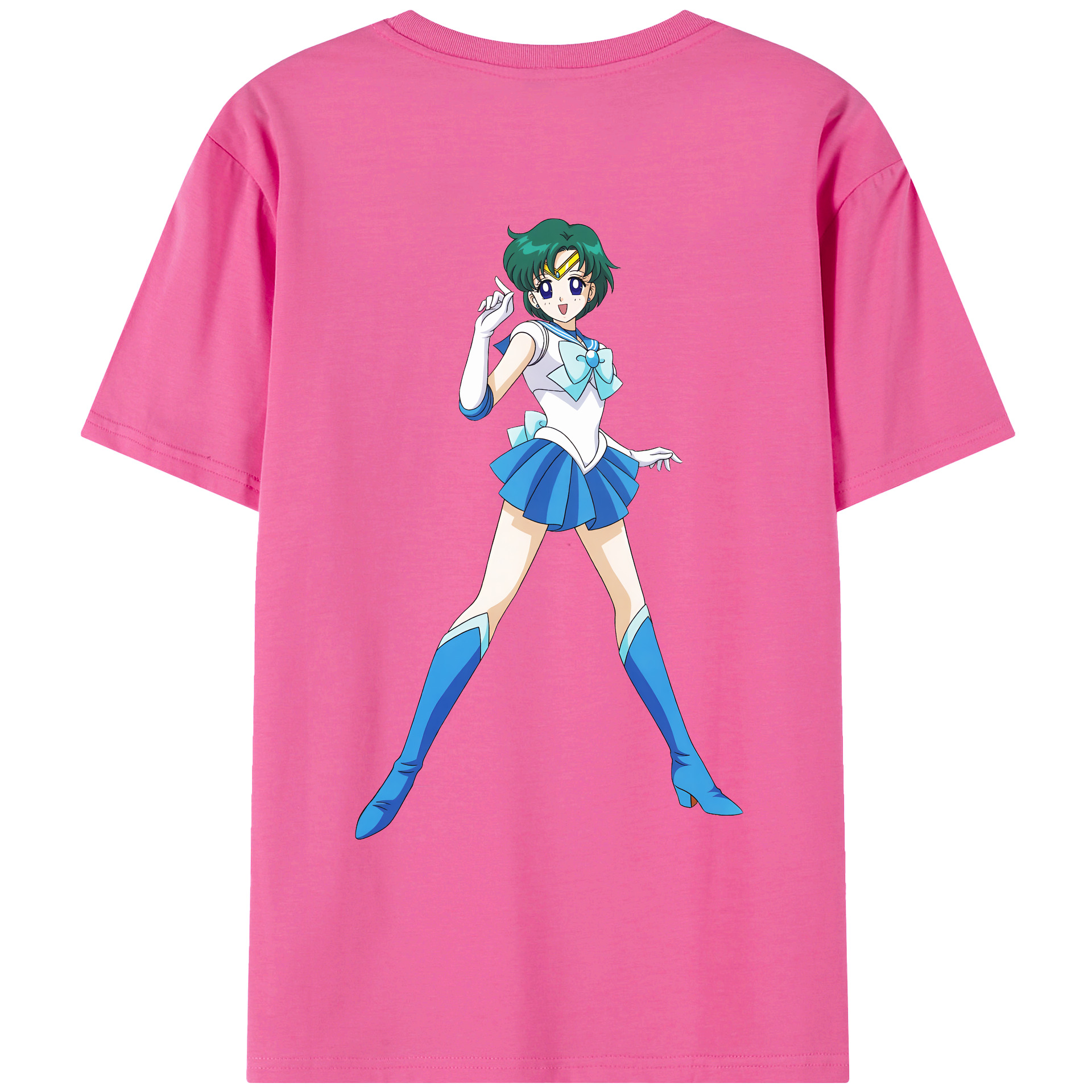 （画像用） 美少女戦士セーラームーン 海王 みちる（かいおう みちる） Sailor Moon Kaiou Michiru レディース半袖Tシャツ(バックプリント)